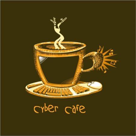 cyber-café vert